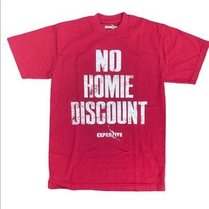 NO HOMIE DISCOUNT RED T-SHIRT